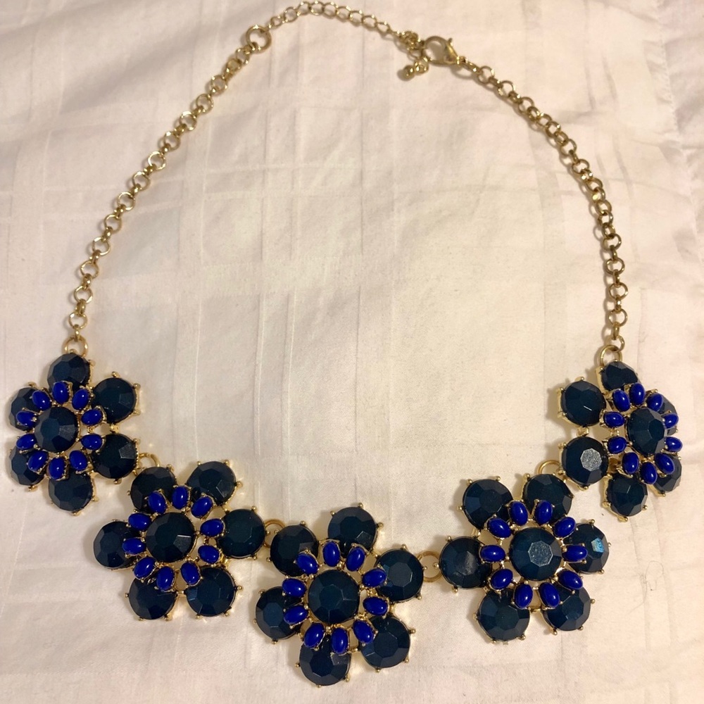Blue Flower Statement Necklace